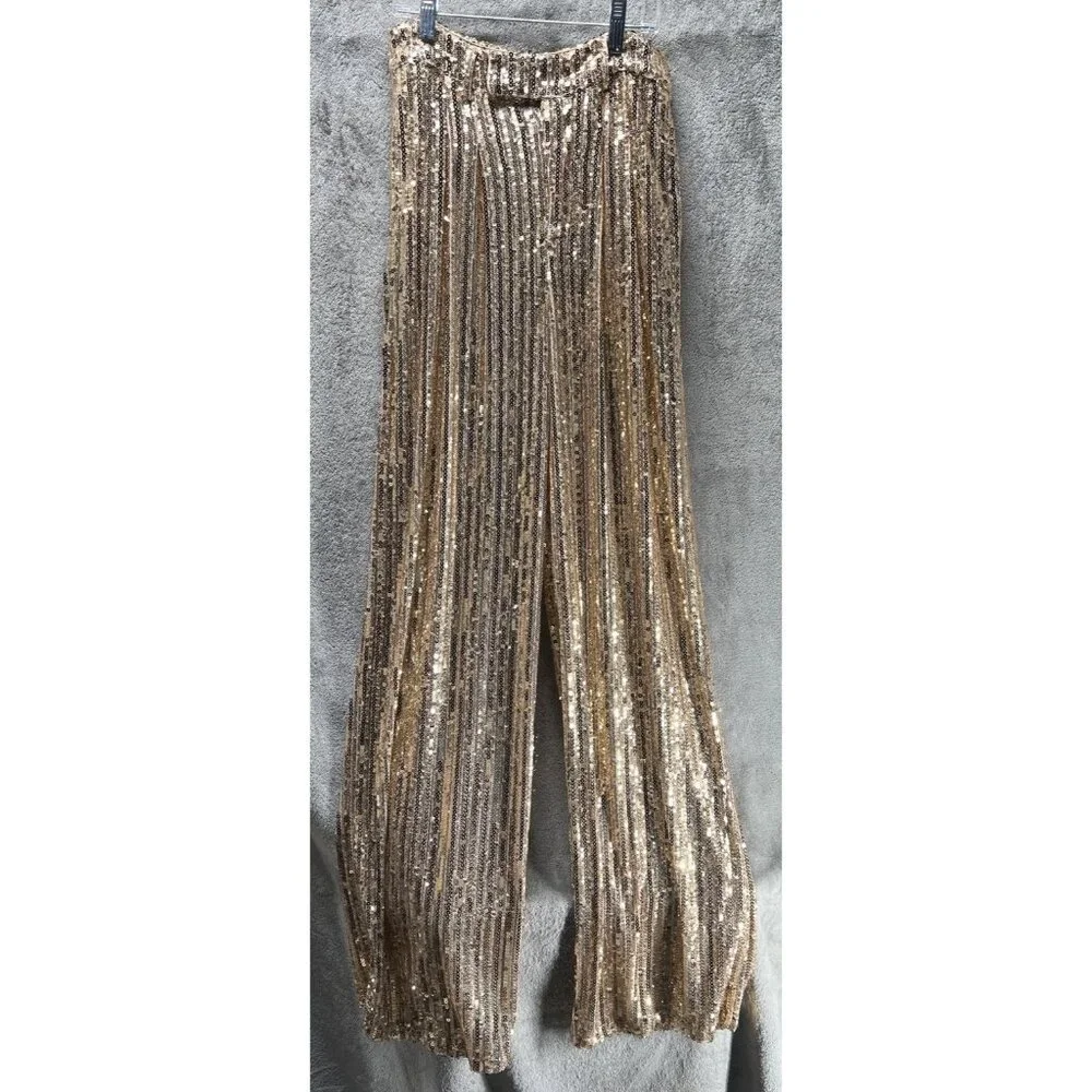 Wisteria Lane women's Small sequin pants GOLD shimmer Shine Performance￼ Dance - Picture 2 of 8